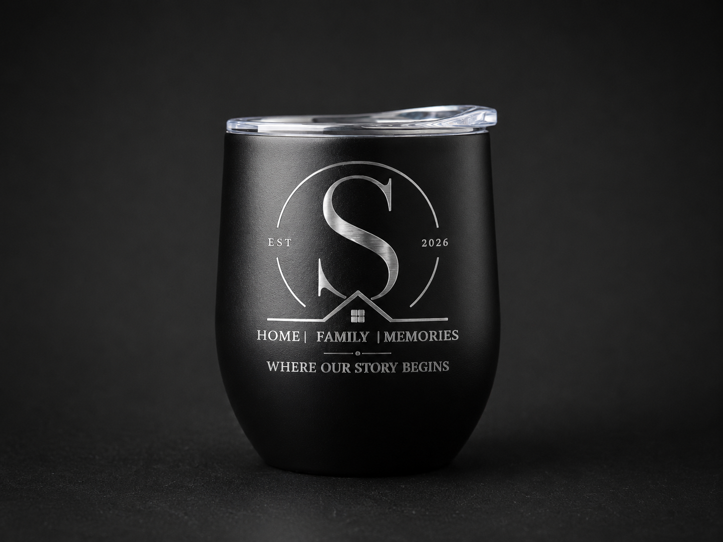 Black 12oz Wine Tumbler